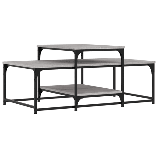 Mesa de Centro, Mesa baixa, 102x60x45 cm derivados madeira cinzento sonoma