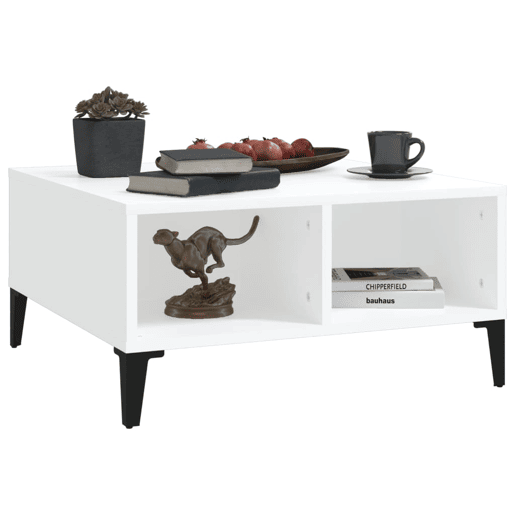 Mesa de Centro, Mesa baixa, 60x60x30 cm derivados de madeira branco