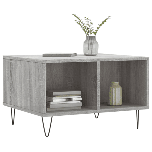 Mesa de Centro, Mesa baixa, 60x50x36,5 cm derivados de madeira cinza sonoma