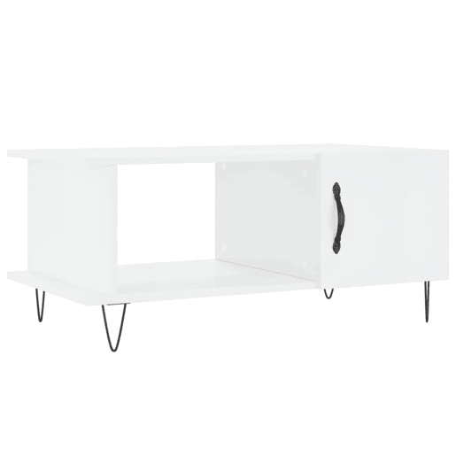 Mesa de Centro, Mesa baixa, 90x50x40 cm madeira processada branco brilhante Mesa de Centro, Mesa baixa, 90x50x40 cm madeira processada branco brilhante