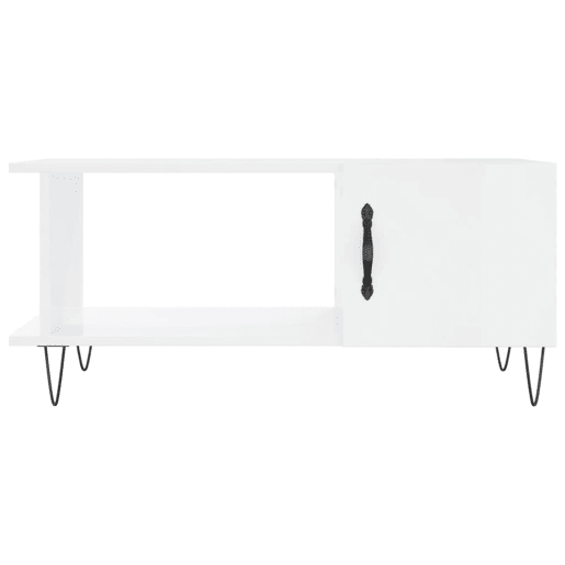 Mesa de Centro, Mesa baixa, 90x50x40 cm madeira processada branco brilhante Mesa de Centro, Mesa baixa, 90x50x40 cm madeira processada branco brilhante