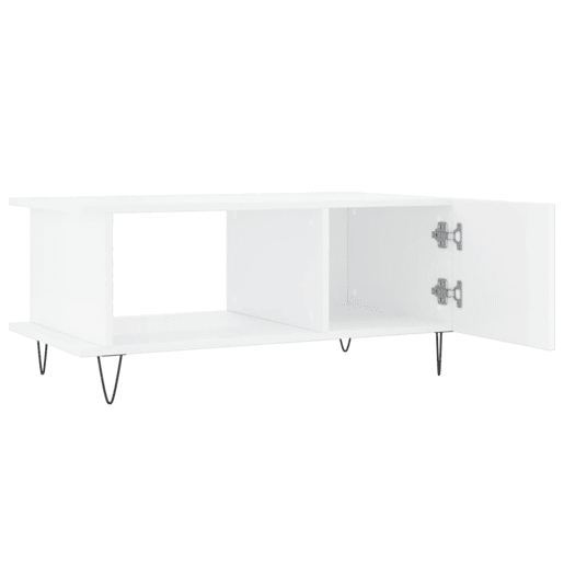 Mesa de Centro, Mesa baixa, 90x50x40 cm madeira processada branco brilhante Mesa de Centro, Mesa baixa, 90x50x40 cm madeira processada branco brilhante