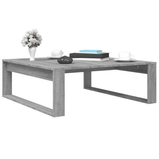 Mesa de Centro, Mesa baixa, 100x100x35 cm derivados de madeira cinza sonoma