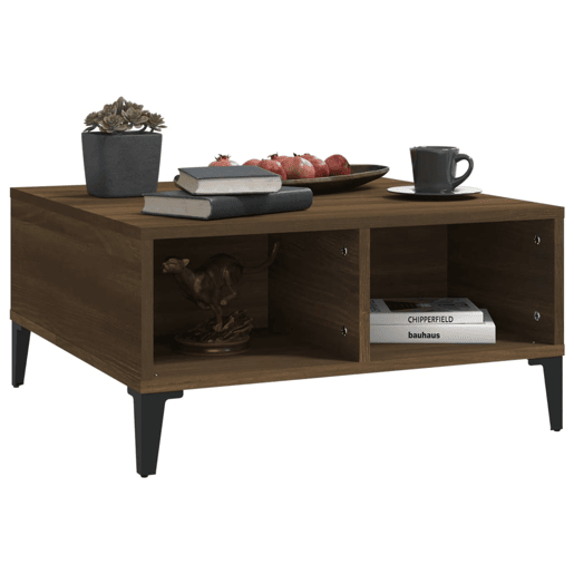 Mesa de Centro, Mesa baixa, 60x60x30 cm aglomerado cor carvalho castanho