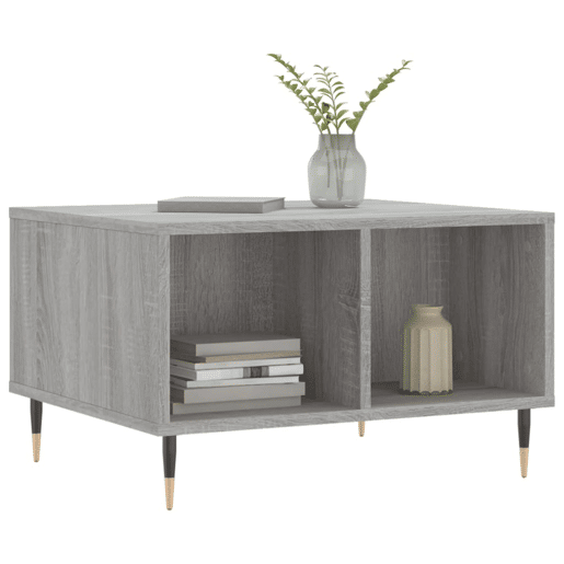 Mesa de Centro, Mesa baixa, 60x50x36,5 cm derivados de madeira cinza sonoma