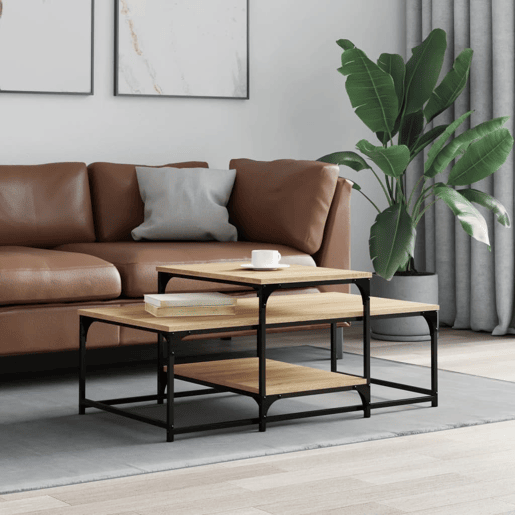 Mesa de Centro, Mesa baixa, 102x60x45cm derivados de madeira carvalho sonoma