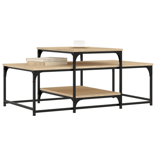 Mesa de Centro, Mesa baixa, 102x60x45cm derivados de madeira carvalho sonoma