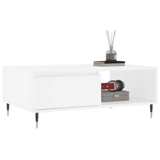 Mesa de Centro, Mesa baixa, 90x60x35 cm derivados de madeira branco