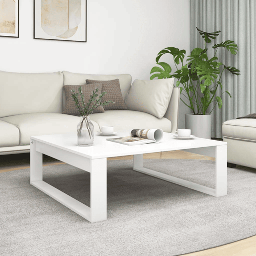 Mesa de Centro, Mesa baixa, 100x100x35 cm derivados de madeira branco