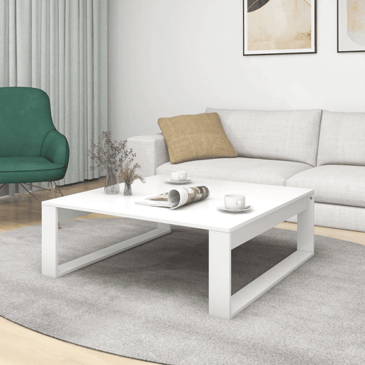 Mesa de Centro, Mesa baixa, 100x100x35 cm derivados de madeira branco