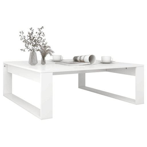 Mesa de Centro, Mesa baixa, 100x100x35 cm derivados de madeira branco