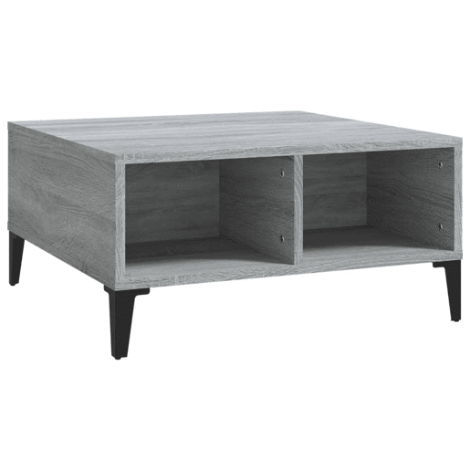 Mesa de Centro, Mesa baixa, 60x60x30 cm derivados de madeira cinzento sonoma