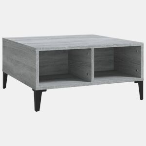Mesa de Centro, Mesa baixa, 60x60x30 cm derivados de madeira cinzento sonoma