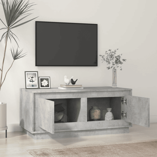 Mesa de Centro, Mesa baixa, 102x50x44 cm derivados de madeira cinza cimento