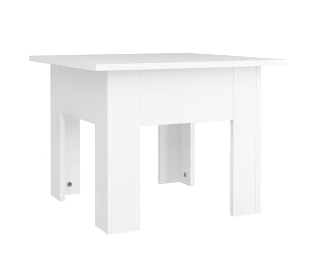 Mesa de café - mesa de centro madera contrachapada blanco 55x55x42 cm