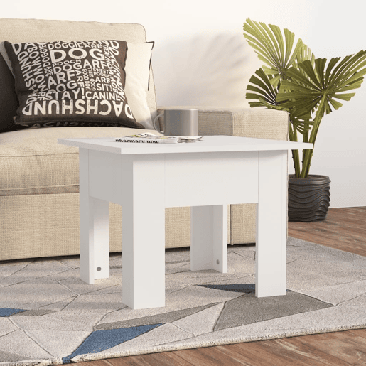 Mesa de Centro, Mesa baixa, 55x55x42cm derivados de madeira branco