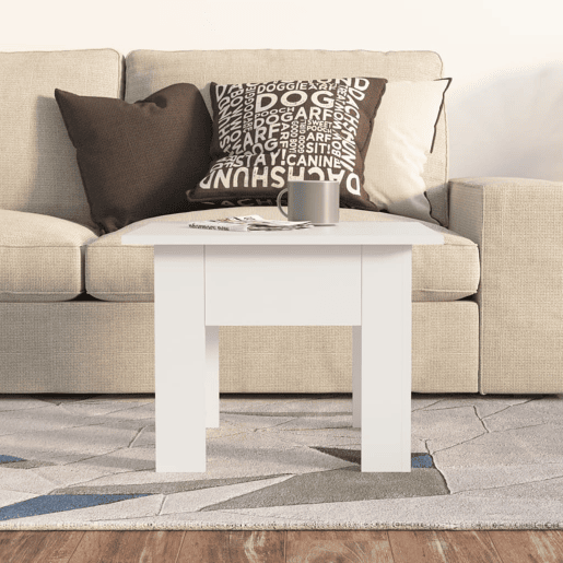 Mesa de Centro, Mesa baixa, 55x55x42cm derivados de madeira branco
