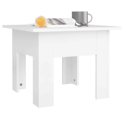 Mesa de Centro, Mesa baixa, 55x55x42cm derivados de madeira branco