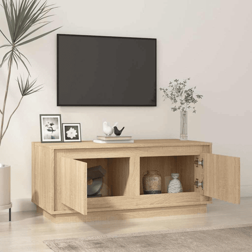 Mesa de Centro, Mesa baixa, 102x50x44 cm derivados madeira carvalho sonoma