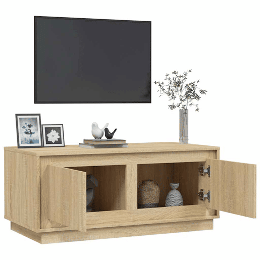 Mesa de Centro, Mesa baixa, 102x50x44 cm derivados madeira carvalho sonoma