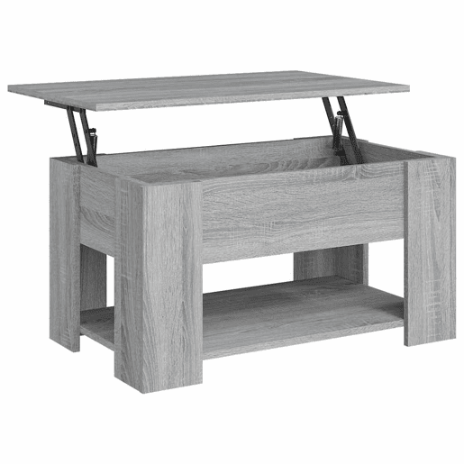 Mesa de Centro, Mesa baixa, 79x49x41cm derivados de madeira cinzento sonoma