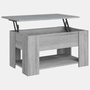 Mesa de Centro, Mesa baixa, 79x49x41cm derivados de madeira cinzento sonoma