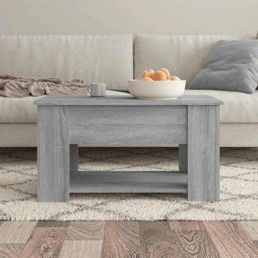 Mesa de Centro, Mesa baixa, 79x49x41cm derivados de madeira cinzento sonoma