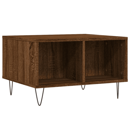 Mesa de Centro, Mesa baixa, 60x50x36,5cm derivados madeira carvalho castanho