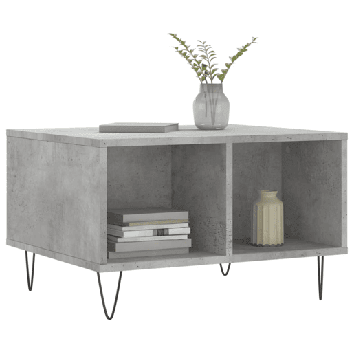 Mesa de Centro, Mesa baixa, 60x50x36,5 cm derivados de madeira cinza cimento