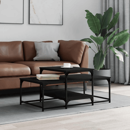 Mesa de Centro, Mesa baixa, 102x60x45 cm derivados de madeira preto