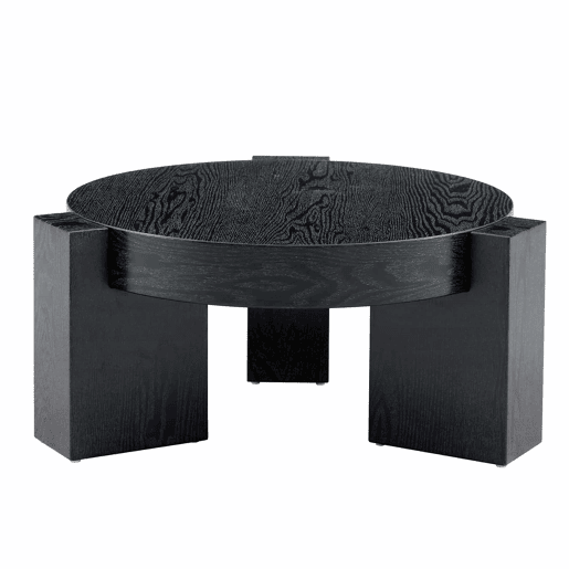 Conjunto de mesas de centro separáveis - tampo em vidro cinzento transparente, estrutura em MDF com efeito de madeira preta, design modular flexível - preto
