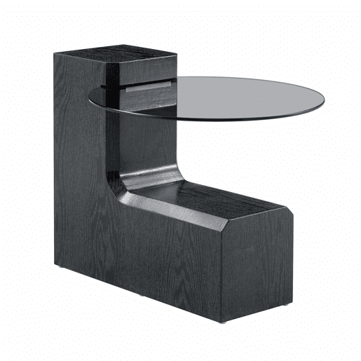 Conjunto de mesas de centro separáveis - tampo em vidro cinzento transparente, estrutura em MDF com efeito de madeira preta, design modular flexível - preto
