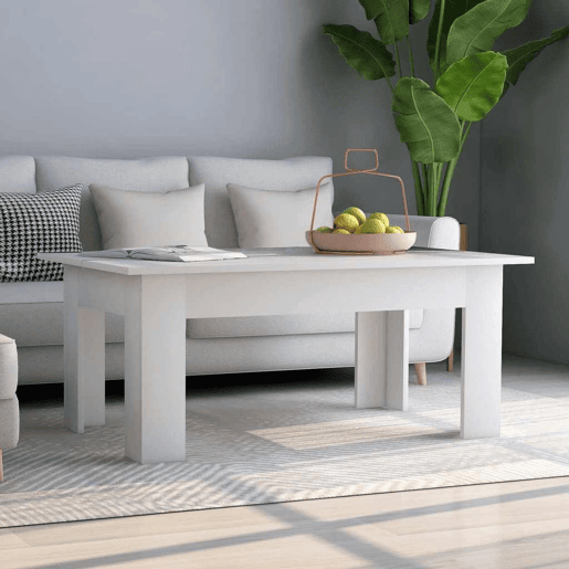 Mesa de Centro, Mesa baixa, 100x60x42 cm derivados de madeira branco