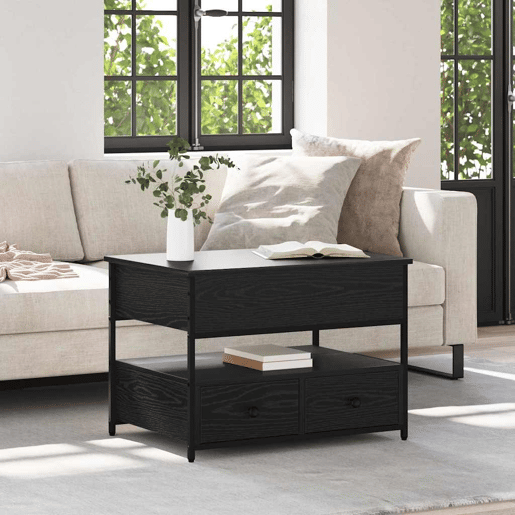 Mesa de Centro, Mesa baixa, com gaveta Carvalho Preto 70 x 50 x 54.5 cm