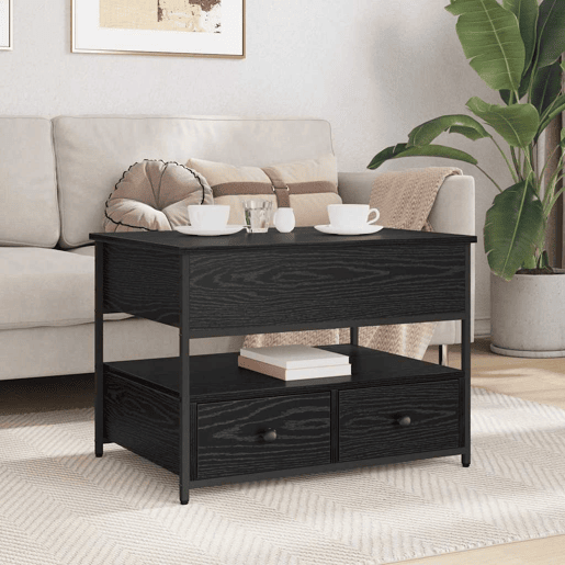 Mesa de Centro, Mesa baixa, com gaveta Carvalho Preto 70 x 50 x 54.5 cm
