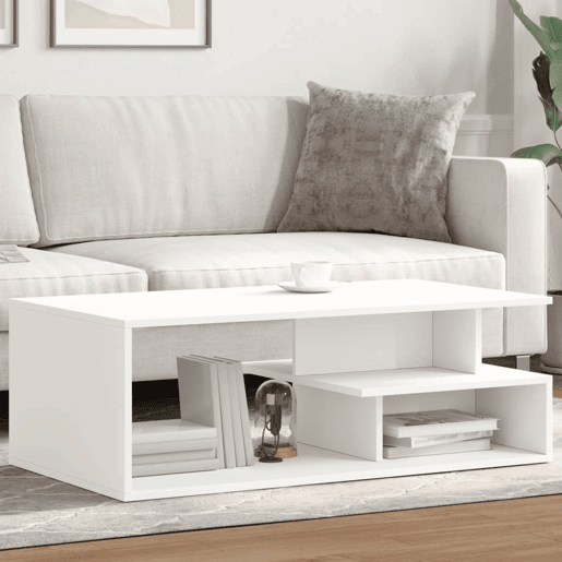 Mesa de Centro, Mesa baixa, 102x55x35 cm derivados de madeira branco