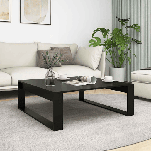 Mesa de Centro, Mesa baixa, 100x100x35 cm derivados de madeira preto