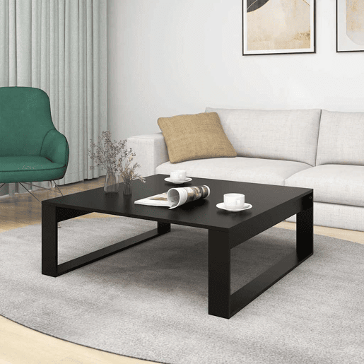 Mesa de Centro, Mesa baixa, 100x100x35 cm derivados de madeira preto