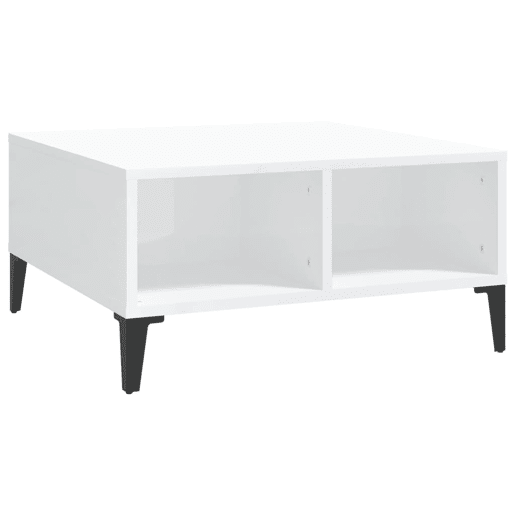 Mesa de Centro, Mesa baixa, 60x60x30cm derivados de madeira branco brilhante