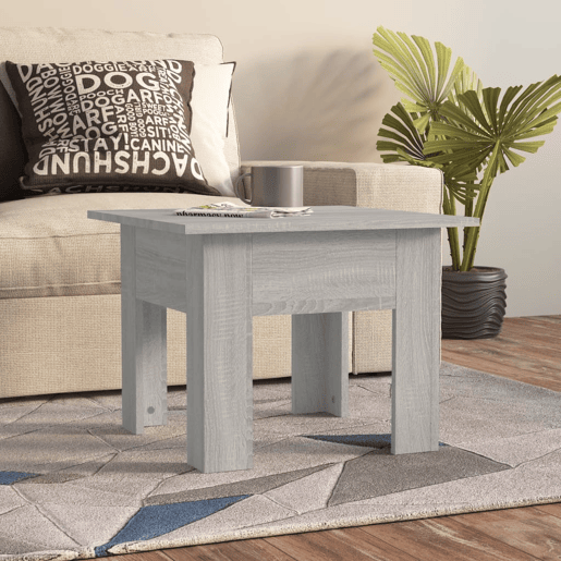 Mesa de Centro, Mesa baixa, 55x55x42 cm aglomerado cor sonoma cinzento