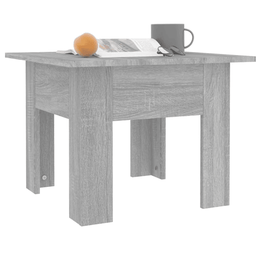 Mesa de Centro, Mesa baixa, 55x55x42 cm aglomerado cor sonoma cinzento