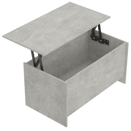 Mesa de Centro, Mesa baixa, 102x55,5x52,5cm madeira processada cinza cimento