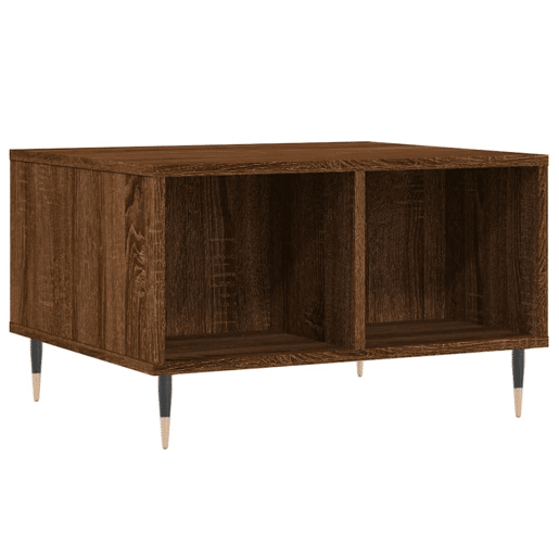 Mesa de Centro, Mesa baixa, 60x50x36,5cm derivados madeira carvalho castanho