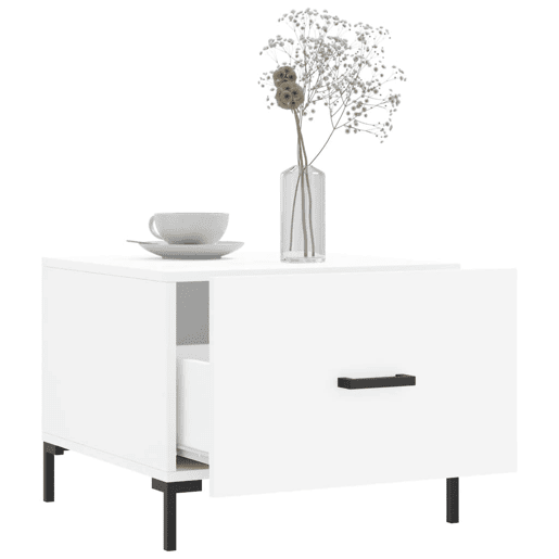 Mesa de Centro, Mesa baixa, 50x50x40 cm derivados de madeira branco