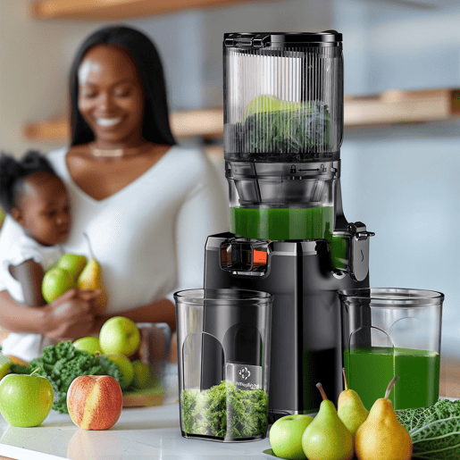 LINKChef SJ-052-EU-BL Espremedor de sumor - Certificação CE 250W Moc 1.8L Grande capacidade Prensagem a frio baixa velocidade de 50 a 65 RPM Operação simples - Preto