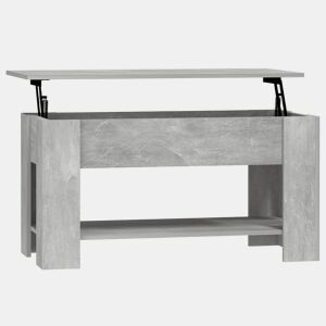 Mesa de Centro, Mesa baixa, 101x49x52 cm madeira processada cinza cimento
