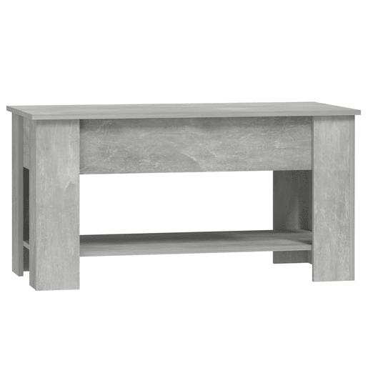 Mesa de Centro, Mesa baixa, 101x49x52 cm madeira processada cinza cimento