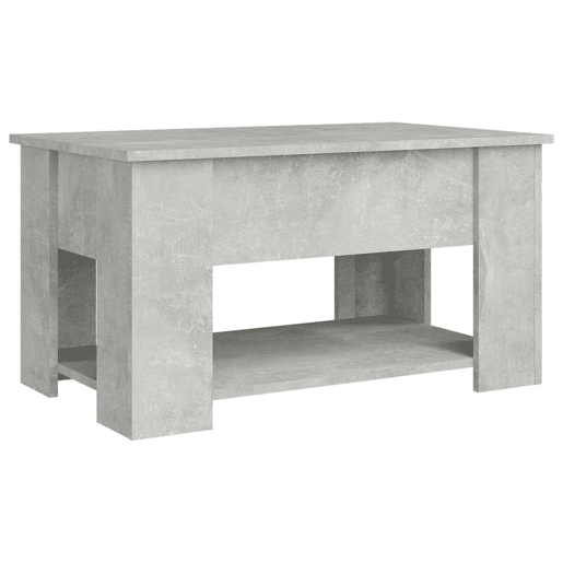 Mesa de Centro, Mesa baixa, 79x49x41 cm madeira processada cinza cimento