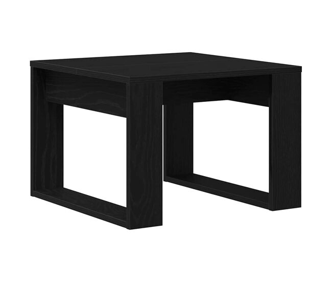 Mesa de café - mesa de centro - mesa baja roble negro 50 x 50 x 35 cm madera de ingeniería