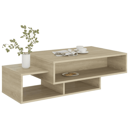 Mesa de Centro, Mesa baixa, 105x55x32cm derivados de madeira carvalho sonoma